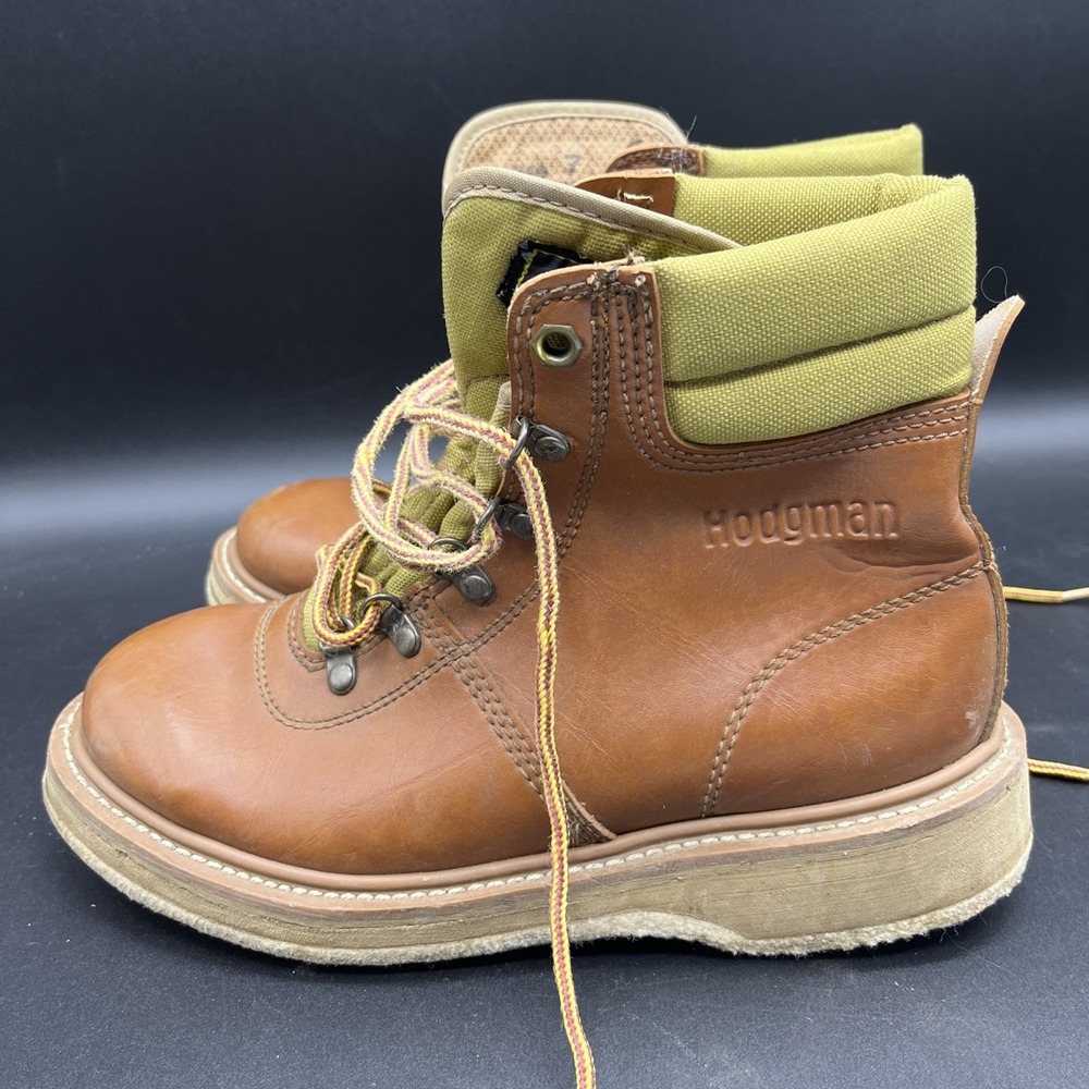 Hodgman Lakestream Men's Wading Boots Brown Leather Felt Bottom Size 7
